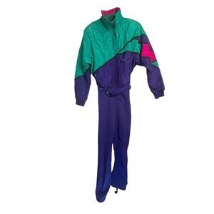 Vintage Serac Bright Colorful Ski Suit Snow Suit